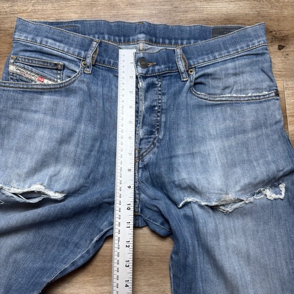 Diesel Jeans Men 32x32 Blue D-MIHTRY Straight Leg Stretch Destroyed Skater 009DG - Picture 13 of 16